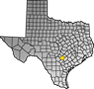 Map showing Guadalupe County location within the state of Texas